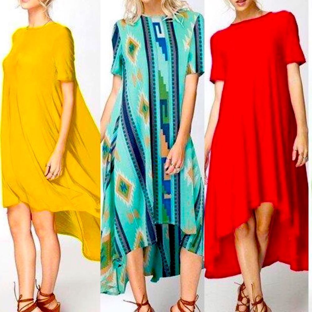 Multi Color High Low Dress Size Small
